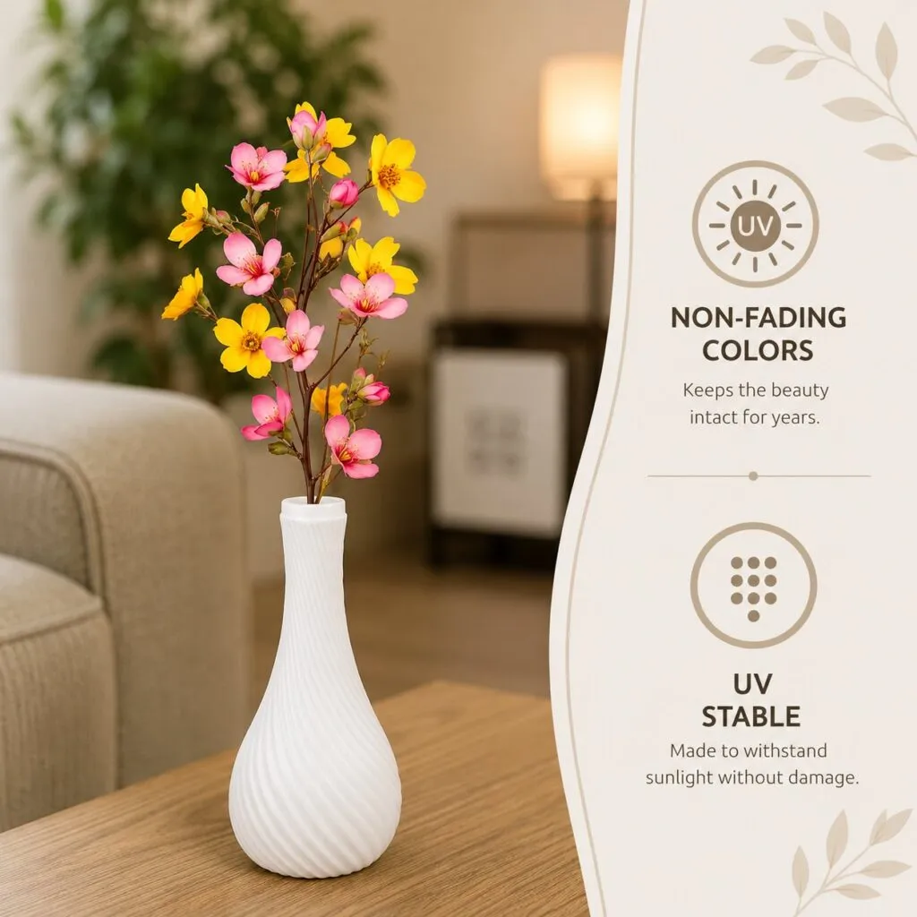9.5 inch white plastic flower vase