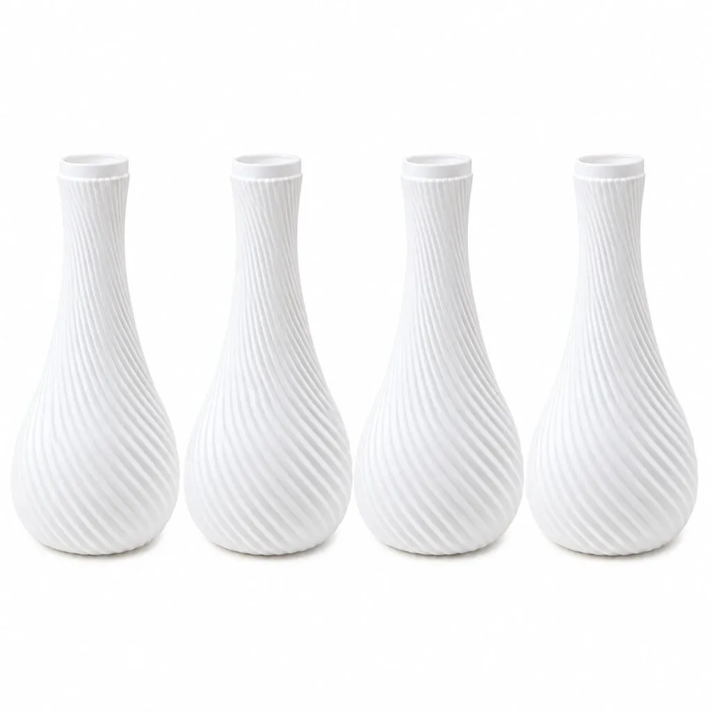 9.5 inch white plastic flower vase