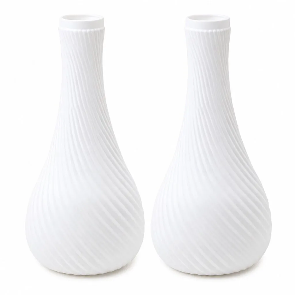9.5 inch white plastic flower vase